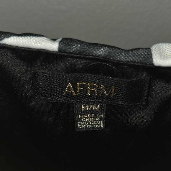 AFRM Zebra Print Dress - Black, White, Yellow - Picture 2 of 3